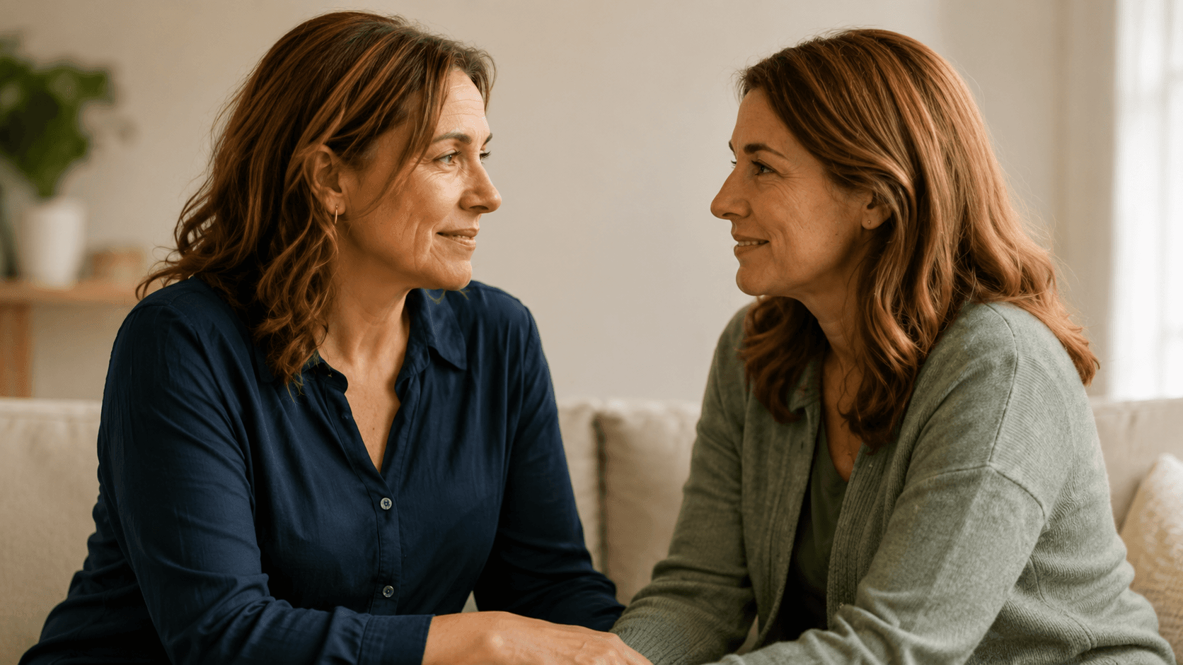 Two parents speaking together
